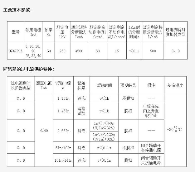 德力西漏電斷路器DZ47PLE 德力西漏電開(kāi)關(guān)2P寬度 額定電流6/10/16/20/25/32/40/63A 正品德力西漏電斷路器