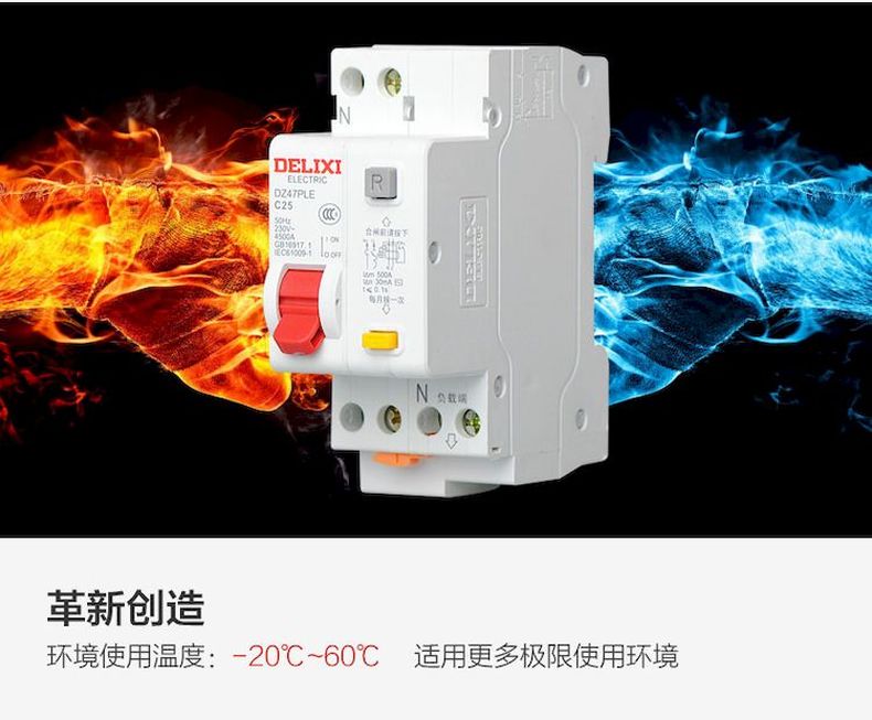 德力西漏電斷路器DZ47PLE 德力西漏電開(kāi)關(guān)2P寬度 額定電流6/10/16/20/25/32/40/63A 正品德力西漏電斷路器