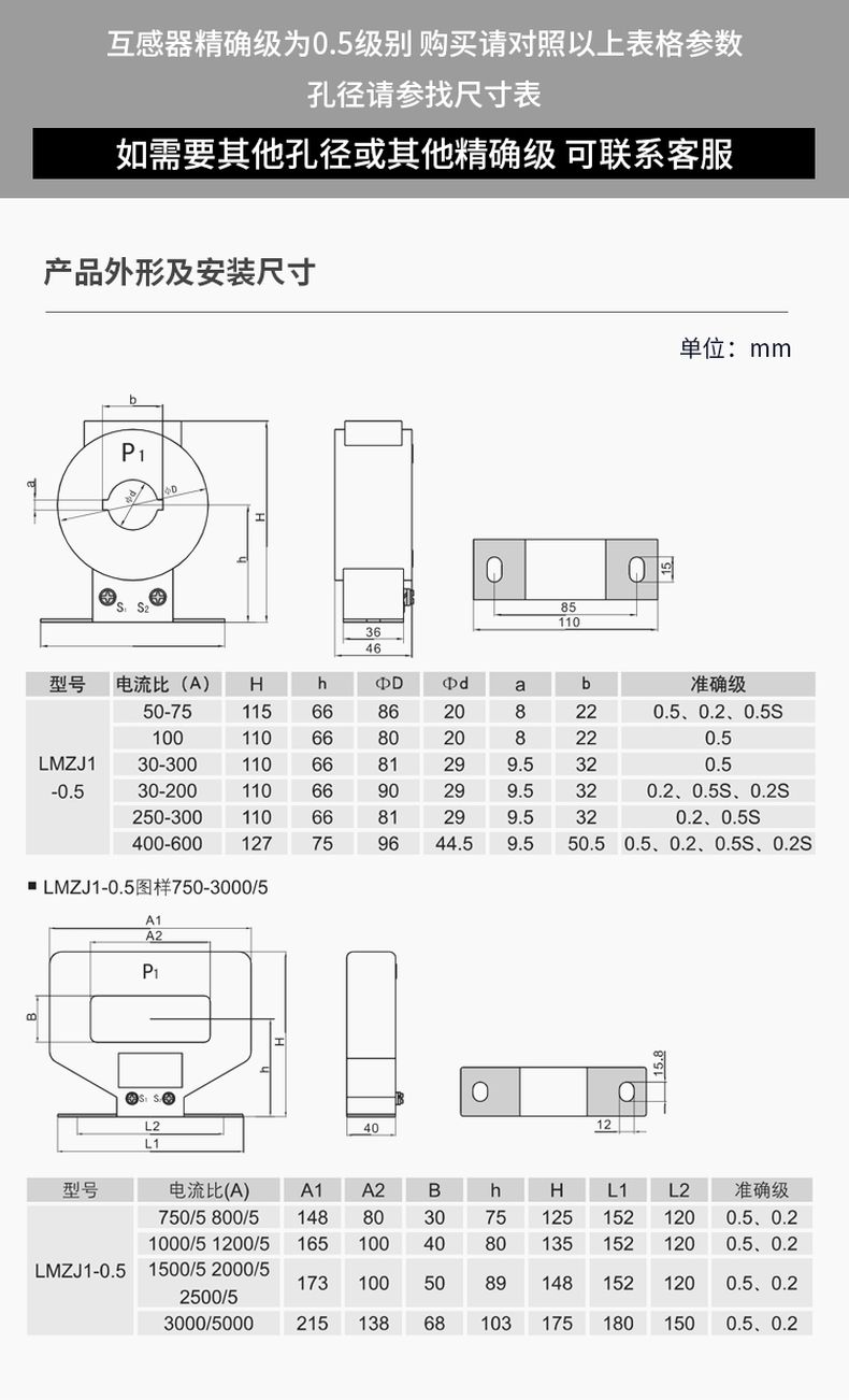 德力西LMZJ1-0.5級電流互感器 1次穿心匝數(shù) 穿心母線型電流互感器 部分規(guī)格定制