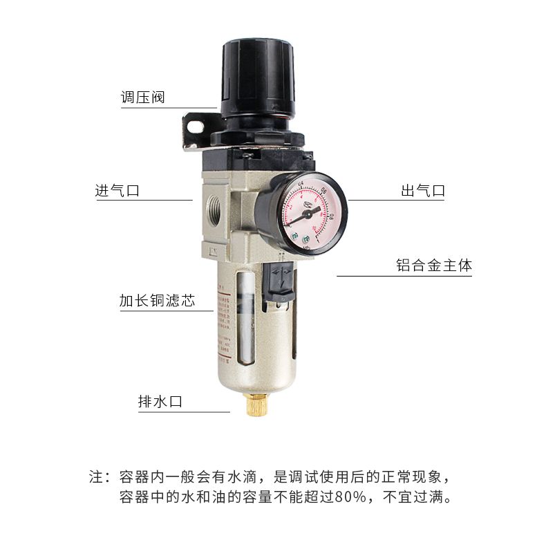 德力西AW2000-02氣源處理件 調(diào)壓閥過(guò)濾減壓閥 氣動(dòng)油水分離器SMC型